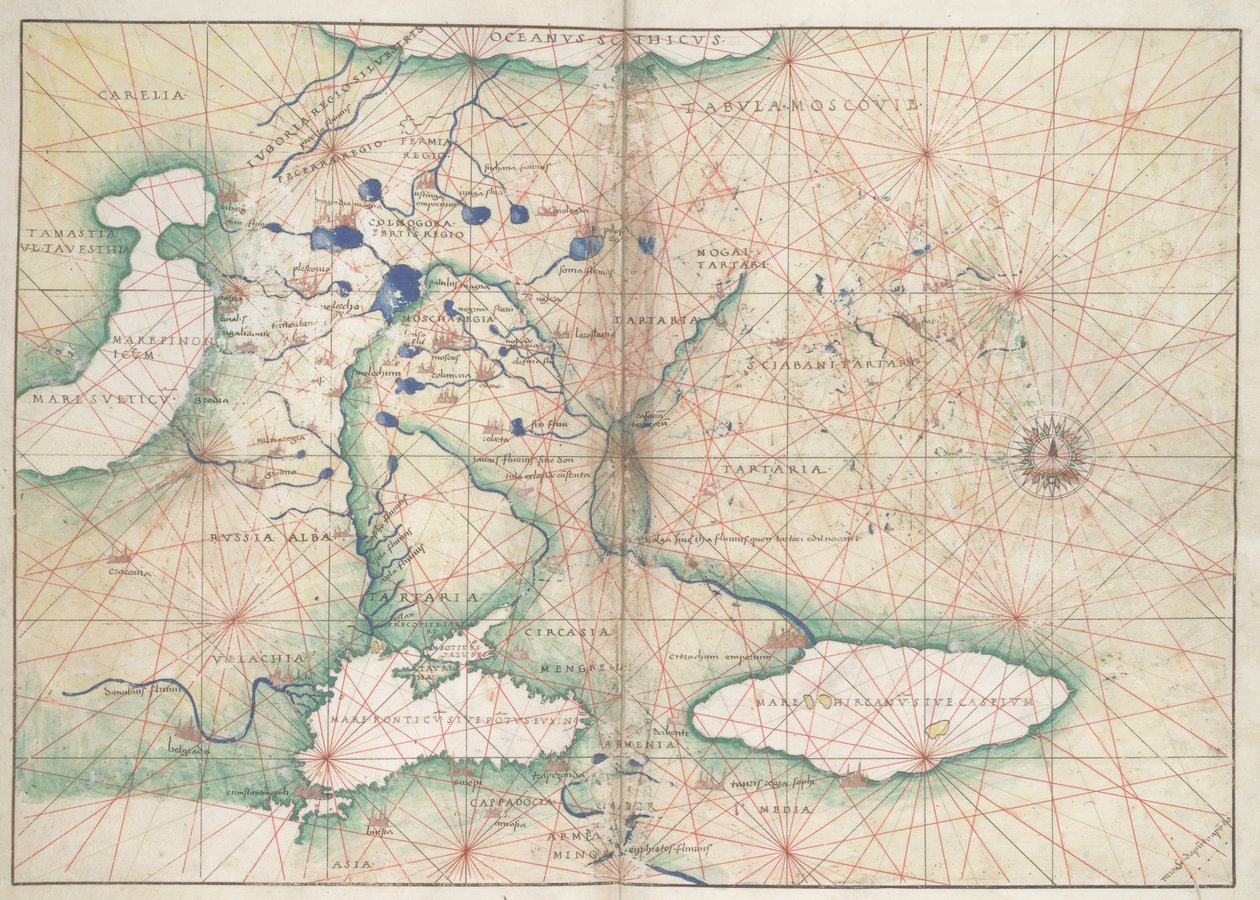 Battista Agnese, PORTOLANSK ATLAS (Italien ca 1550) 2 av Unbekannter Künstler