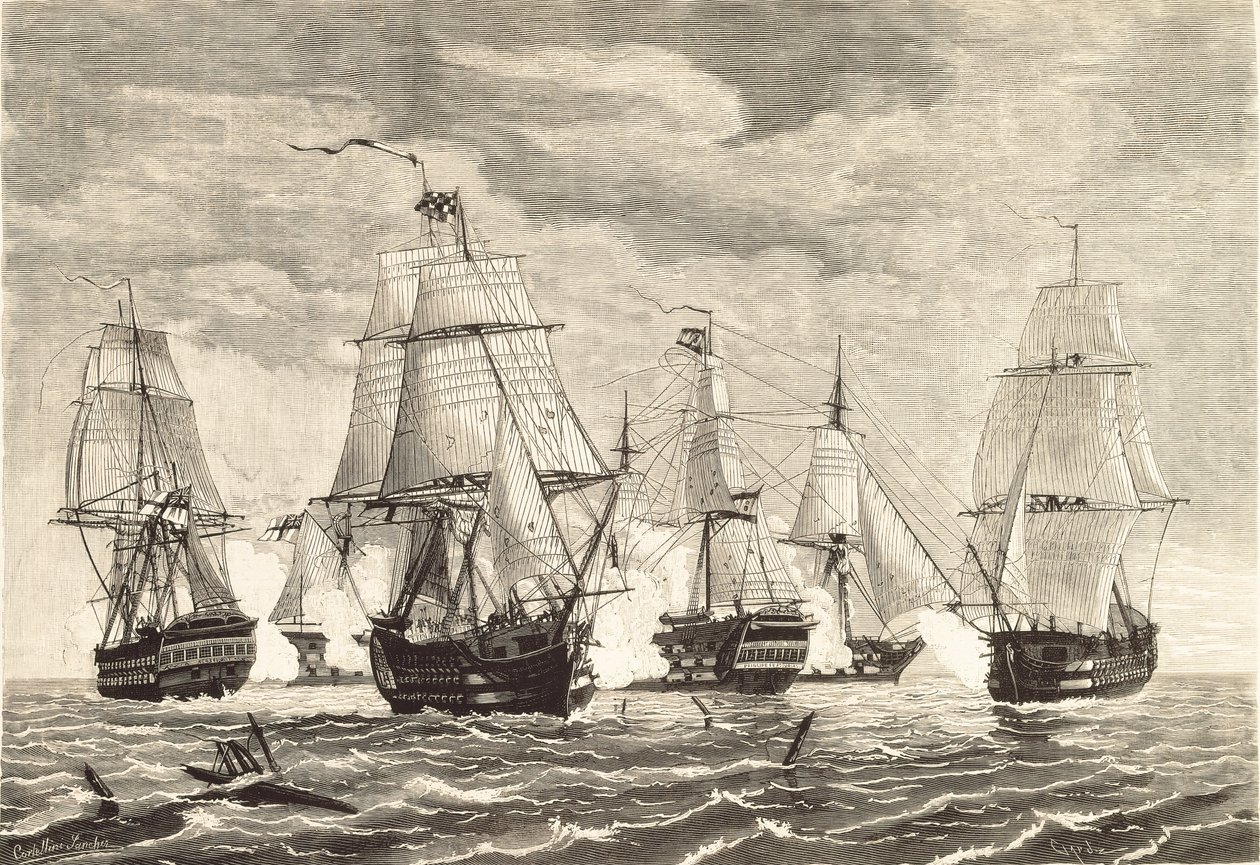 Slaget vid Trafalgar (21 oktober av Unbekannter Künstler