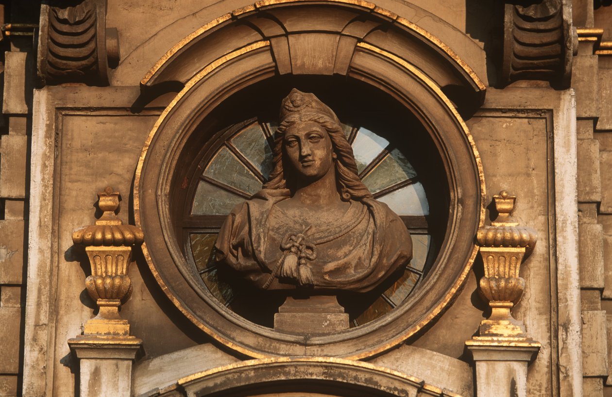 Belgien, Bryssel, Grand Place, dekorativ detalj av William Jennys
