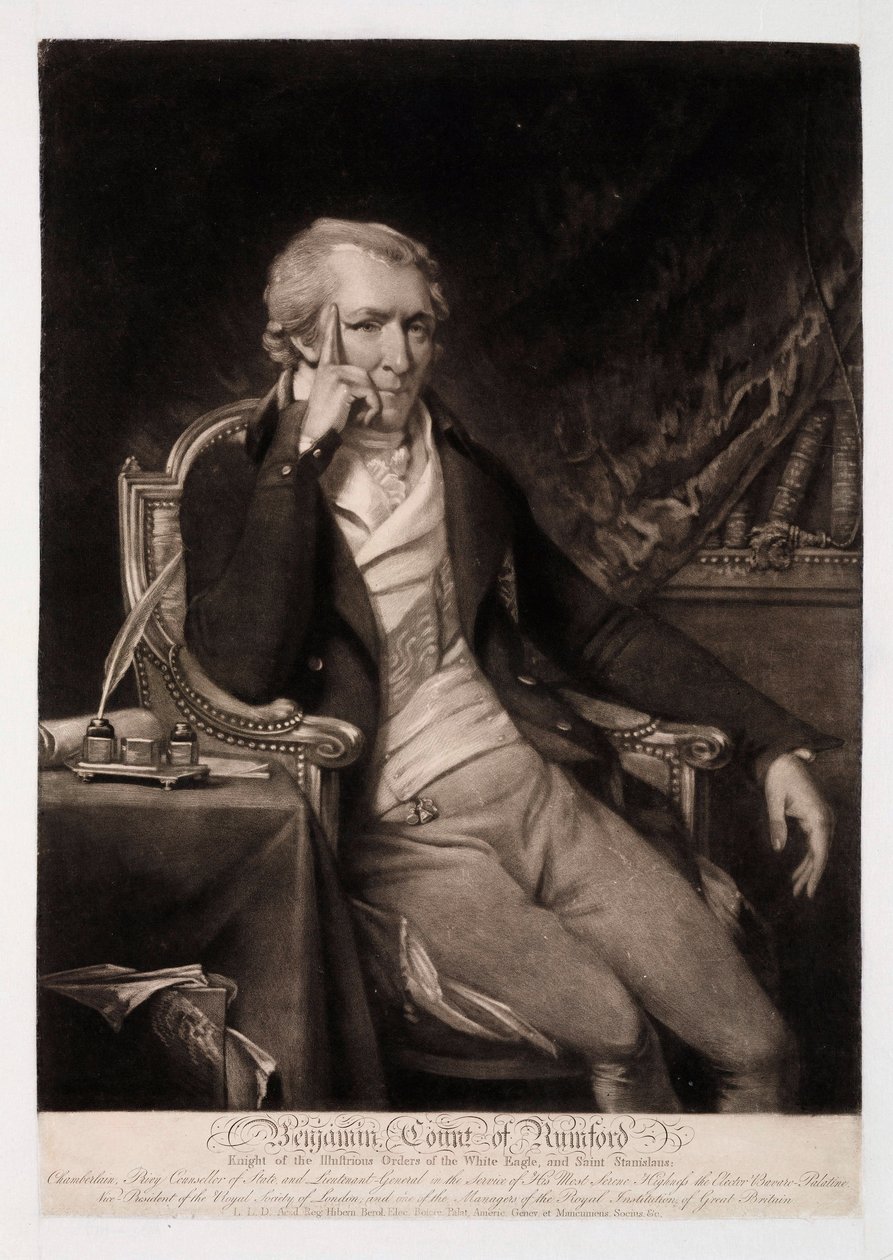 Benjamin Thompson, greve Rumford, amerikansk administratör, ca 1810 av Unbekannt
