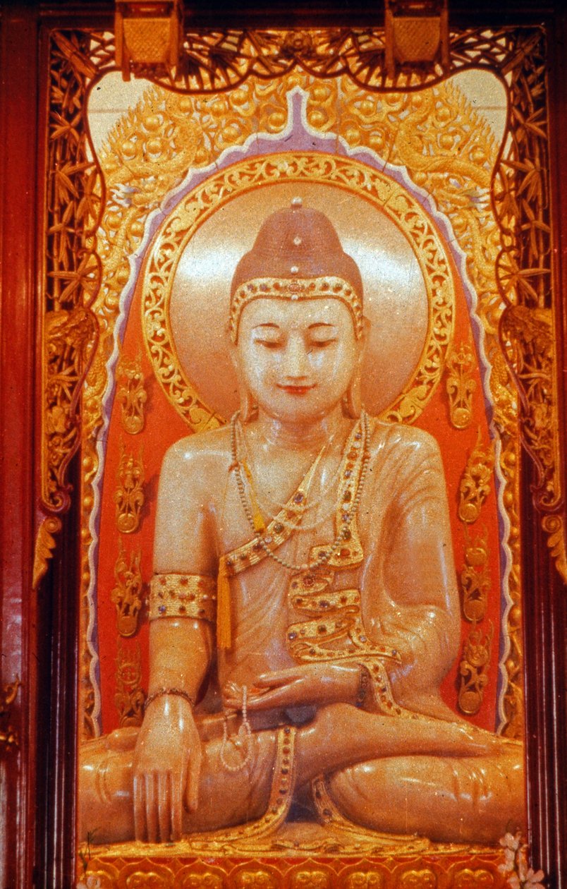Stor Buddha-staty vid Jade Buddha-klostret i Shanghai, Kina 1960-talet av Unbekannter Künstler