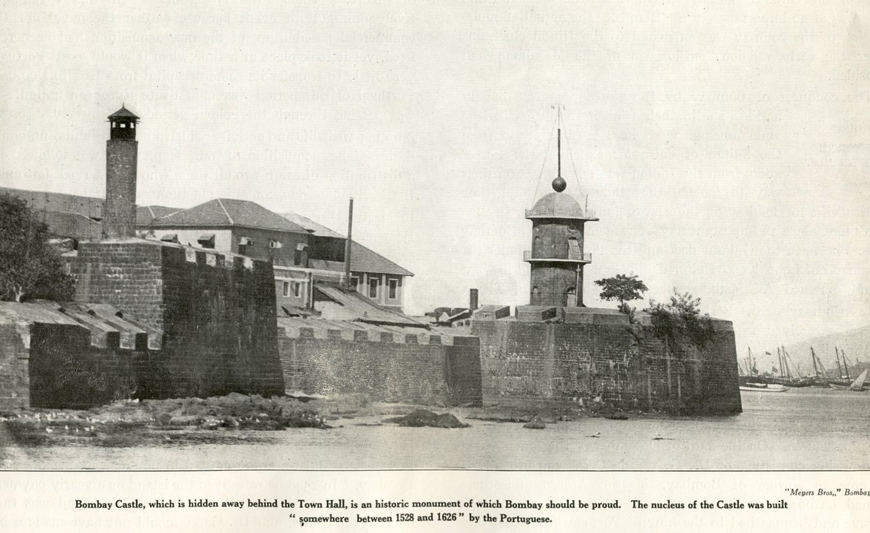 Bombay Castle historiskt monument, ca 1900-talet (foto) av Unbekannter Künstler