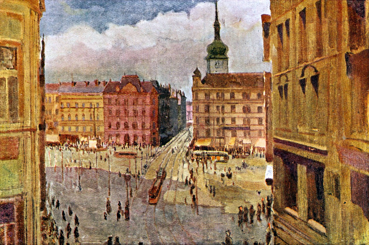 Brno - tjeckisk stad tidigt 1900-tal (tryck) av Unbekannter Künstler
