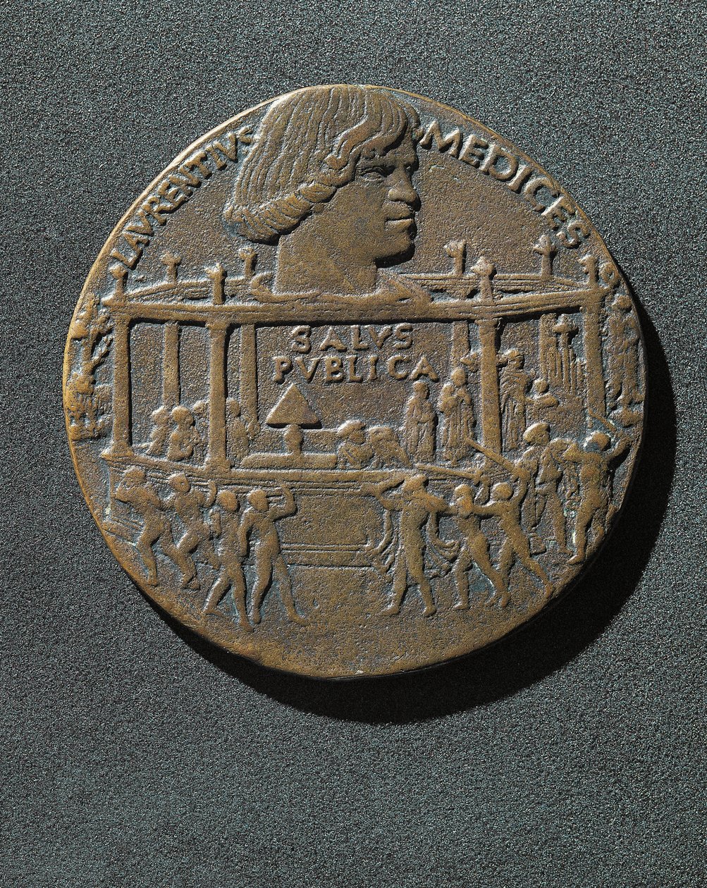 Bronsmedalj till minne av Giuliano de Medici (Florens av Benjamin Baud