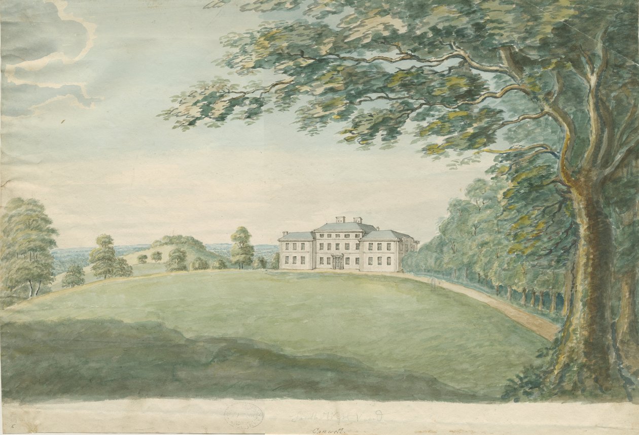 Canwell Hall: akvarellmålning, nd [?1700-talet] av Unbekannt