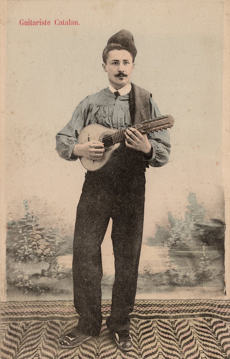 Katalansk gitarrist, ca 1910 (vykort) av Unbekannter Künstler