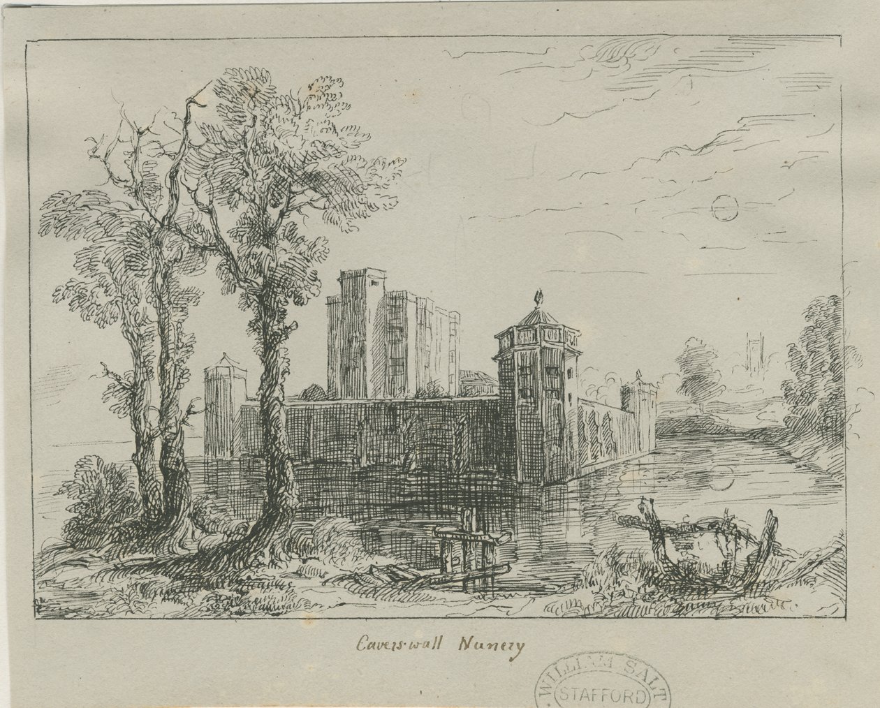 Caverswall Castle: bläckskiss och [?1800-talet] av Unbekannt