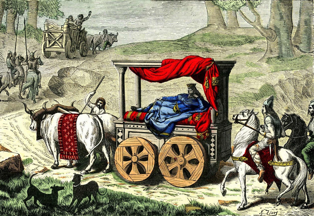 En gallisk kungs vagn, ca 1850-86 (illustration) av Unbekannter Künstler