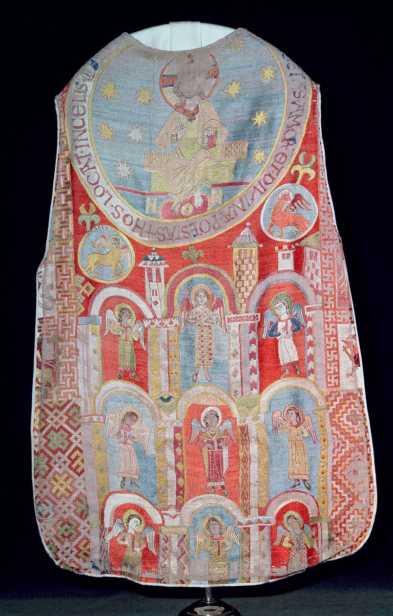 Chasuble från klostret Goess, Steiermark, en del av den berömda påvliga uppsättningen "Gosser Ornat", mitten av 1200-talet (linne slipad täckt av sidenbroderier) av Unbekannt