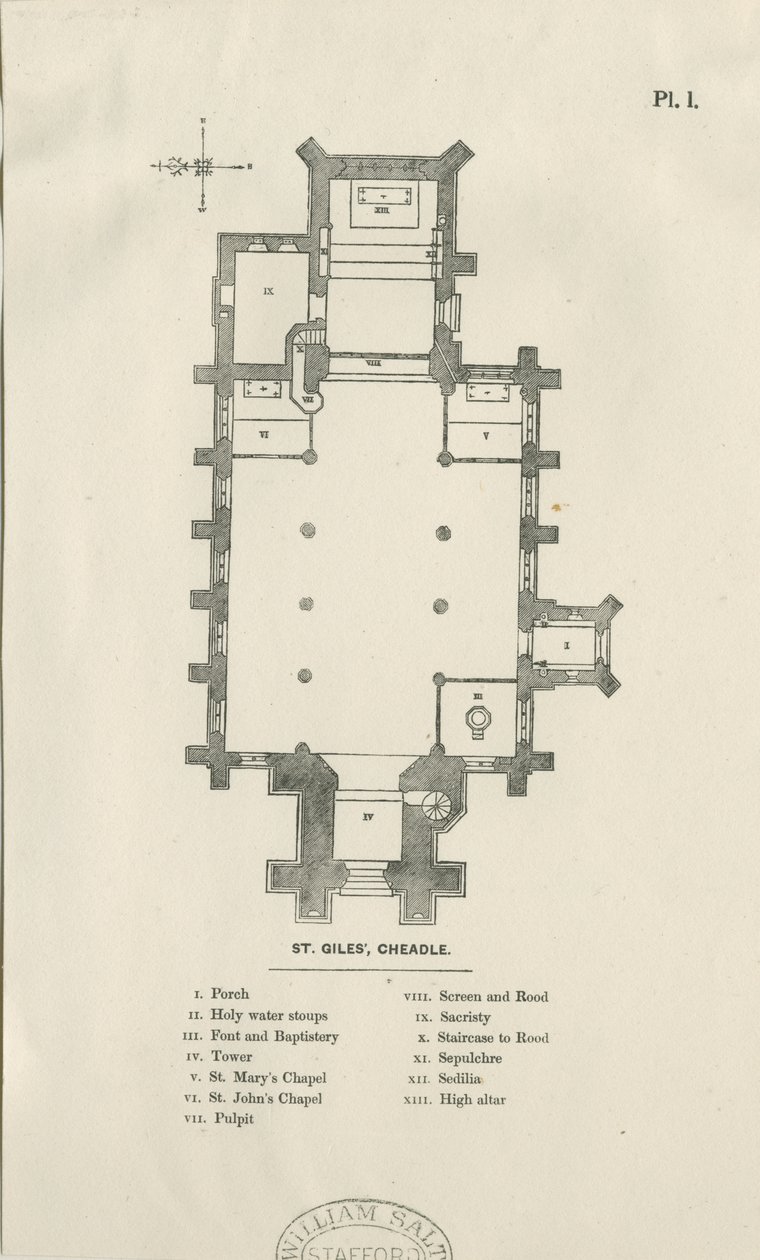 Cheadle - St. Giles Church: trägravyr och [1800-talet] av Unbekannt