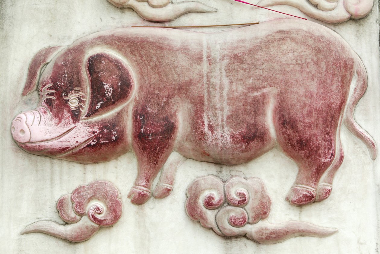 Kinesiskt astrologiskt tecken. Vitt moln tempel Beijing Kina av Unbekannt