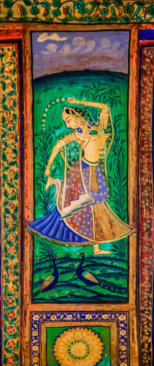 Chittra Sala innergård med virtuosa fina målningar, Taragarh Fort, Bandi, Bandi, Rajasthan, Indien, Asien (Foto) av Unbekannter Künstler