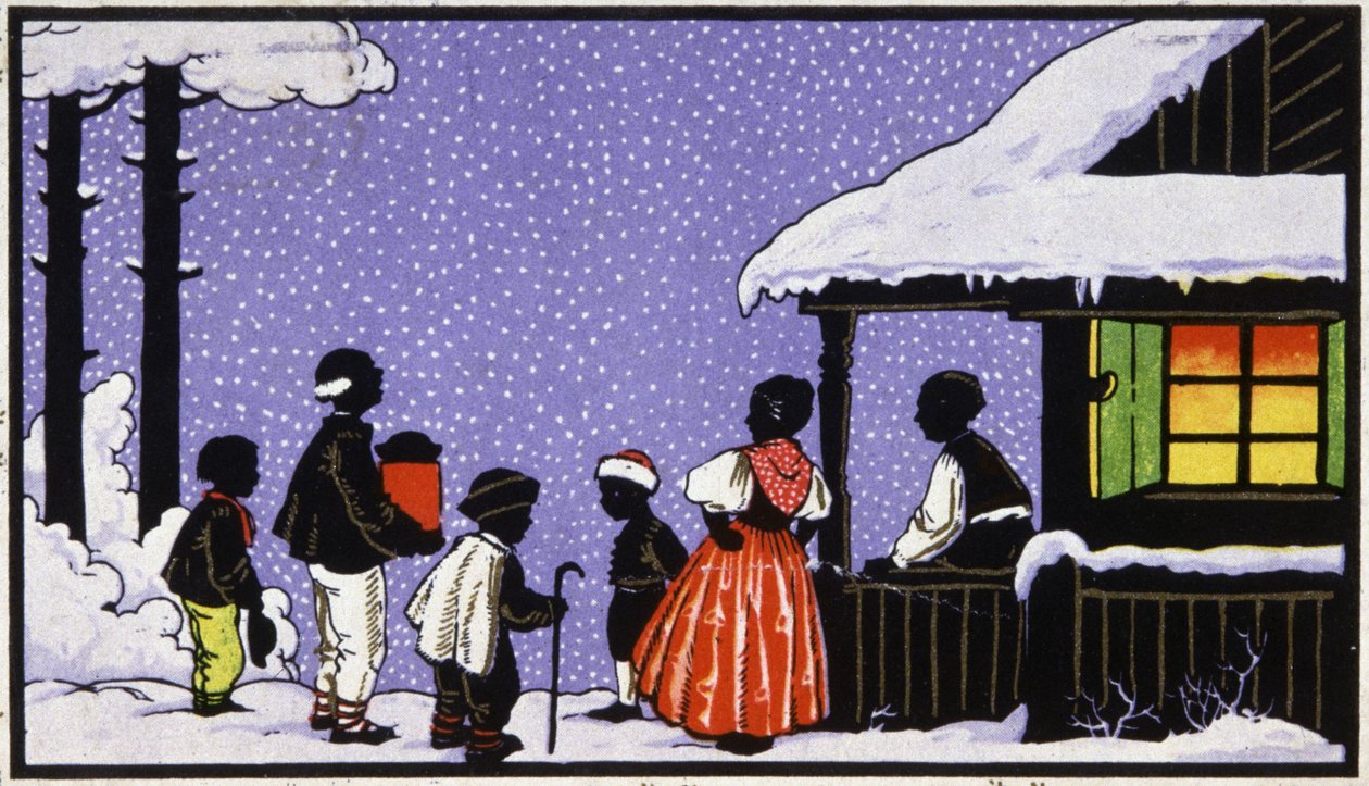 Julfest i en by i Österrike, ca 1910 (vykort) av Unbekannter Künstler