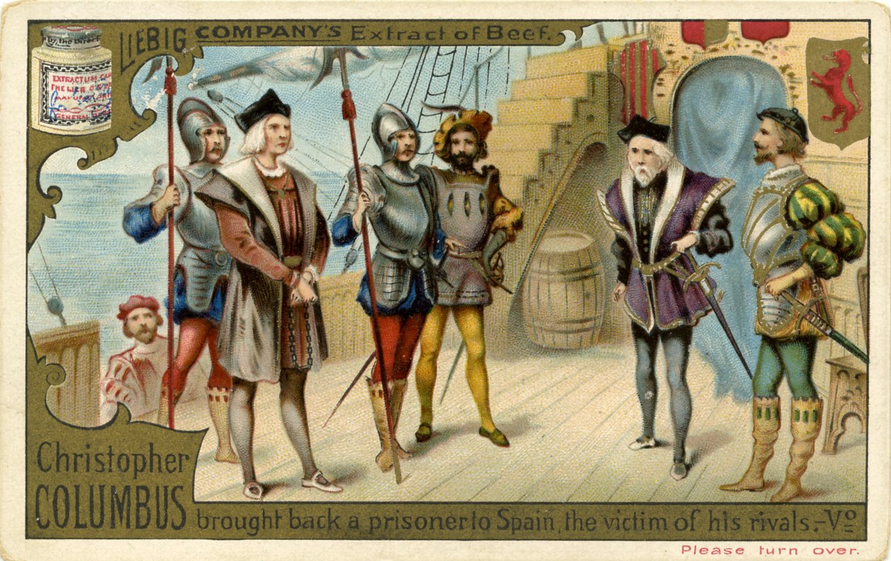 Christopher Columbus arresteras av Unbekannter Künstler