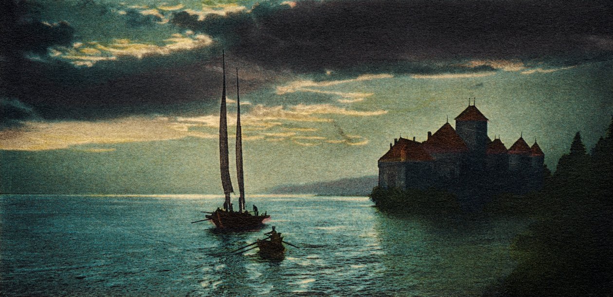 Château de Chillon - slottet vid Genèvesjön (nära Montreux) (vykort) av Unbekannter Künstler