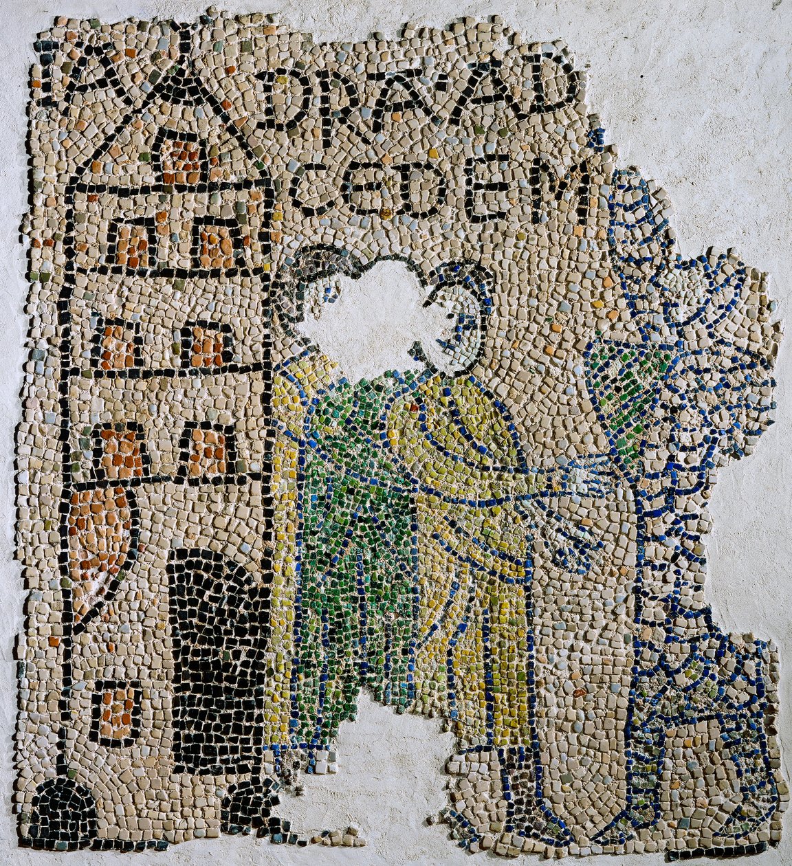 Church of Saint John Evangelist, Fjärde korståget, Fragment av mosaikgolv som representerar venetianerna., Ravenna, Emilia-Romagna, Italien av William M. Timlin