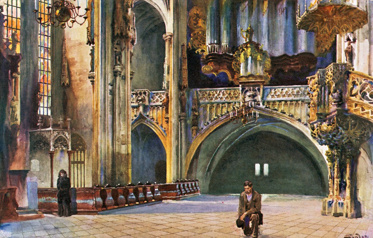 Sankt Stefans kyrka, Wien, slutet av 1800-talet/2000-talet (vykort) av Unbekannter Künstler