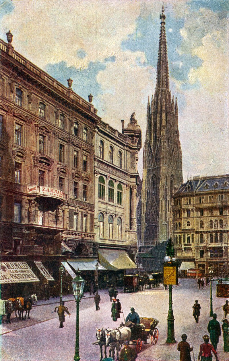 Sankt Stefans kyrka i Wien, slutet av 1800-talet/början av 1900-talet (tryck) av Unbekannter Künstler