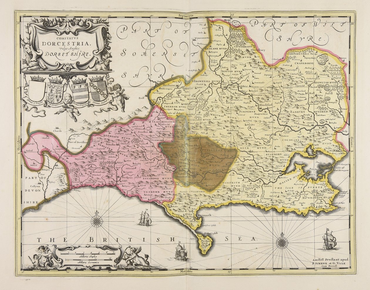 Comitatus Dorcestria vulgo anglice Dorset Shire av Unbekannter Künstler