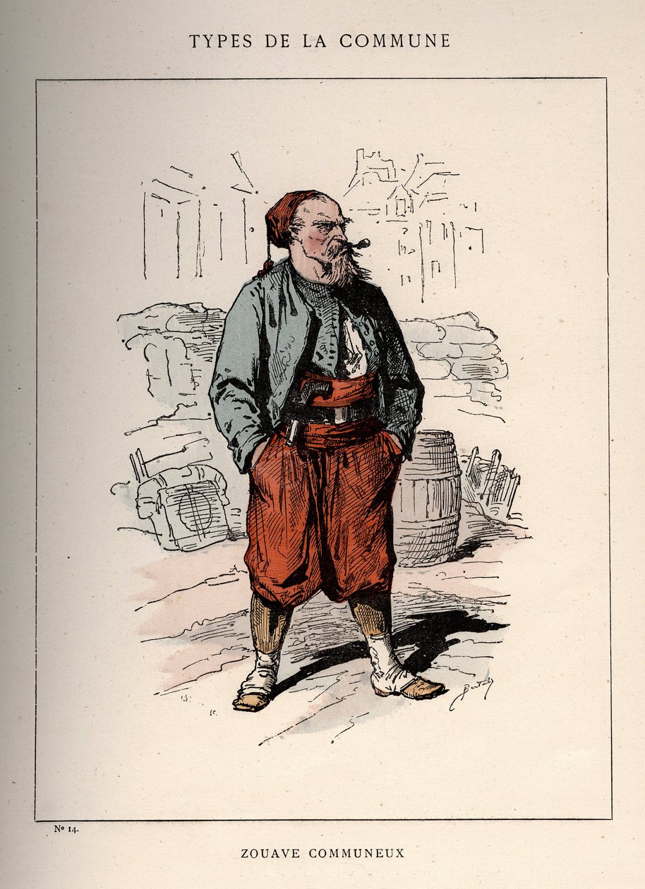 Paris Commune: kostym av ZOUAVE COMMUNIEUX (14) i "" Les Communeux av Unbekannt
