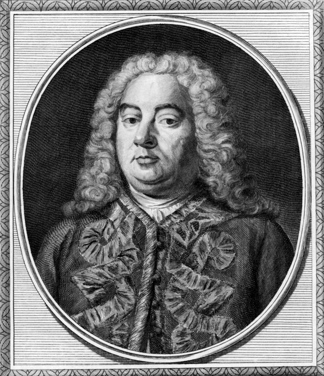 Kompositören George Handel, London, ca 1750 (s/v foto) av Unbekannt