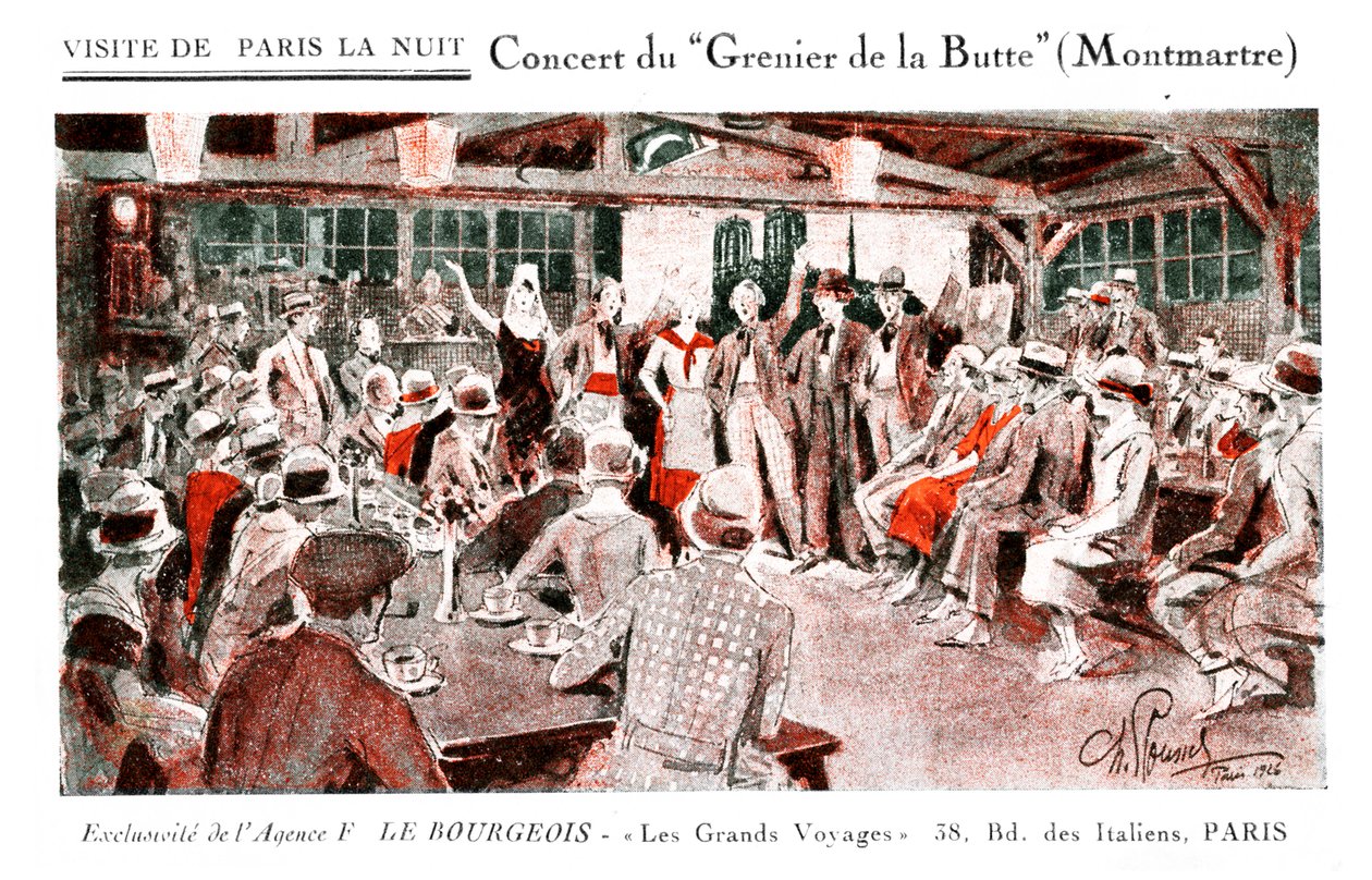 Konsert på Grenier de la Butte, Montmatre av Unbekannter Künstler