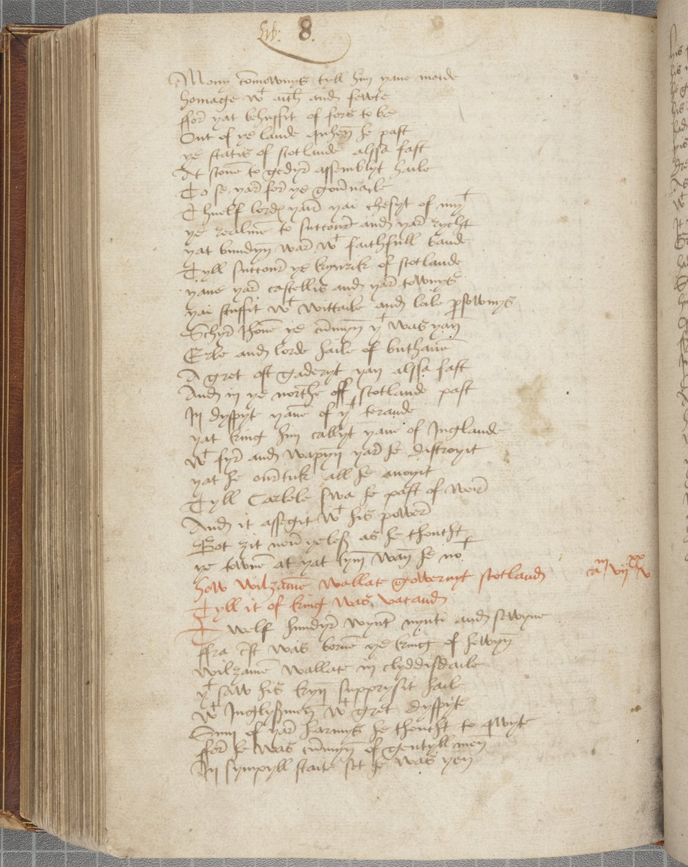 Kopia av krönikan Andrew av Wyntoun, Fol 319 verso, c.1550 (bläck på papper) av Unbekannt