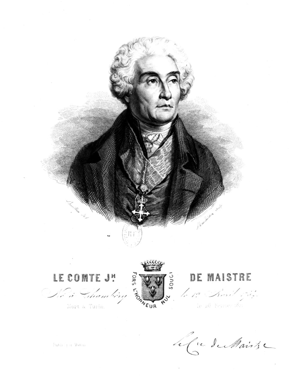 Greve Joseph de Maistre (1754 - 1821). av Unbekannt