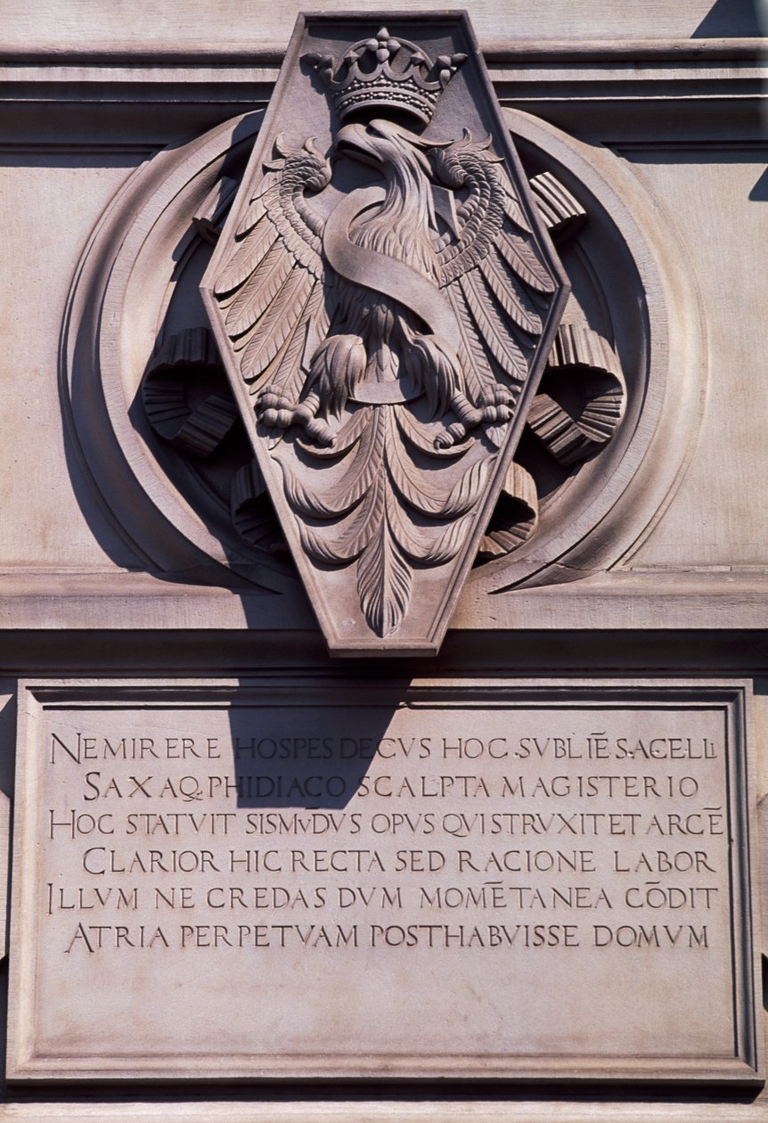 Vapen på det kungliga slottet Wawel i Krakow. Polen av Benjamin Baud