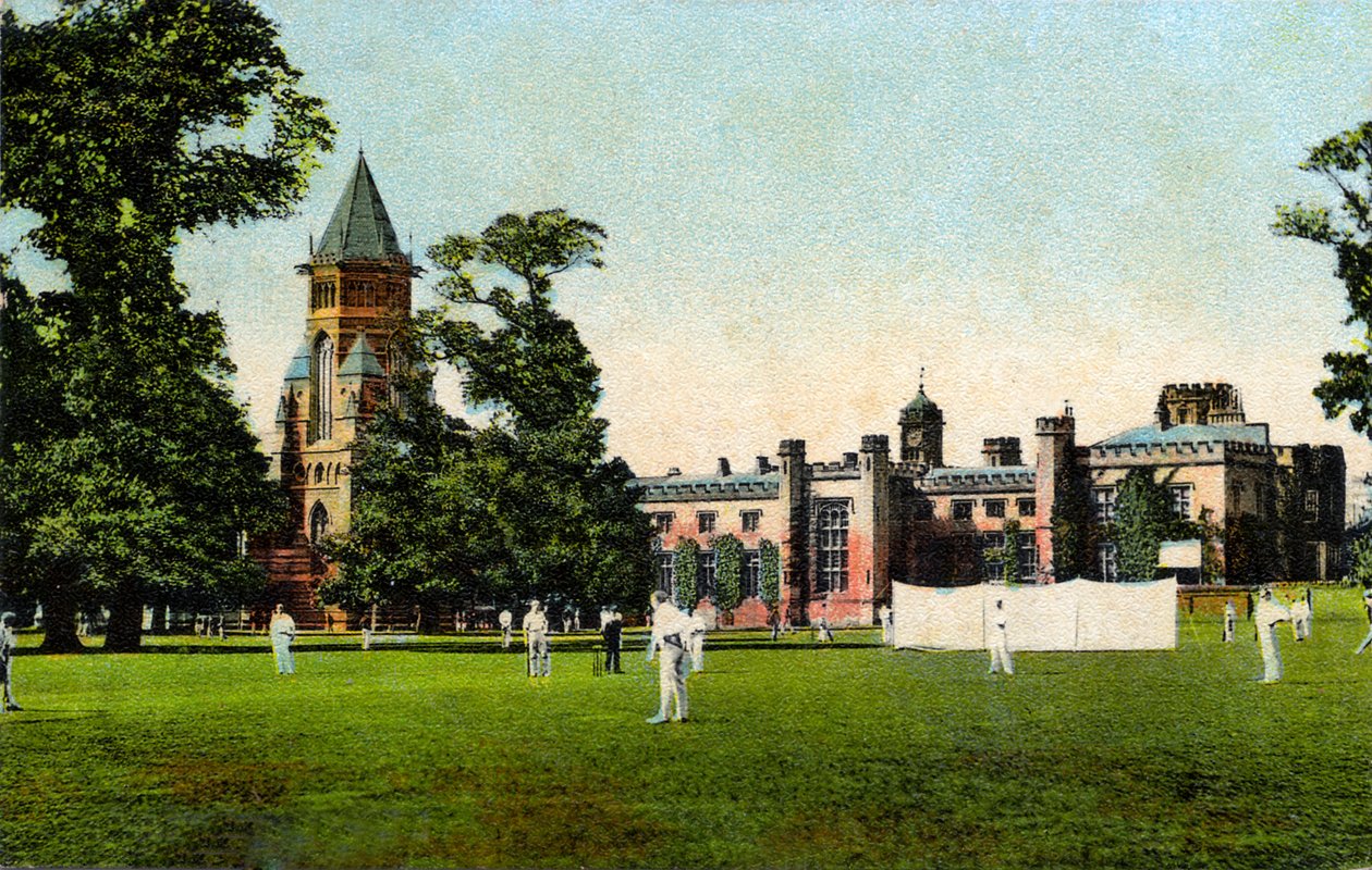 Cricketmatch vid Rugby School, ca 1908 av Unbekannter Künstler