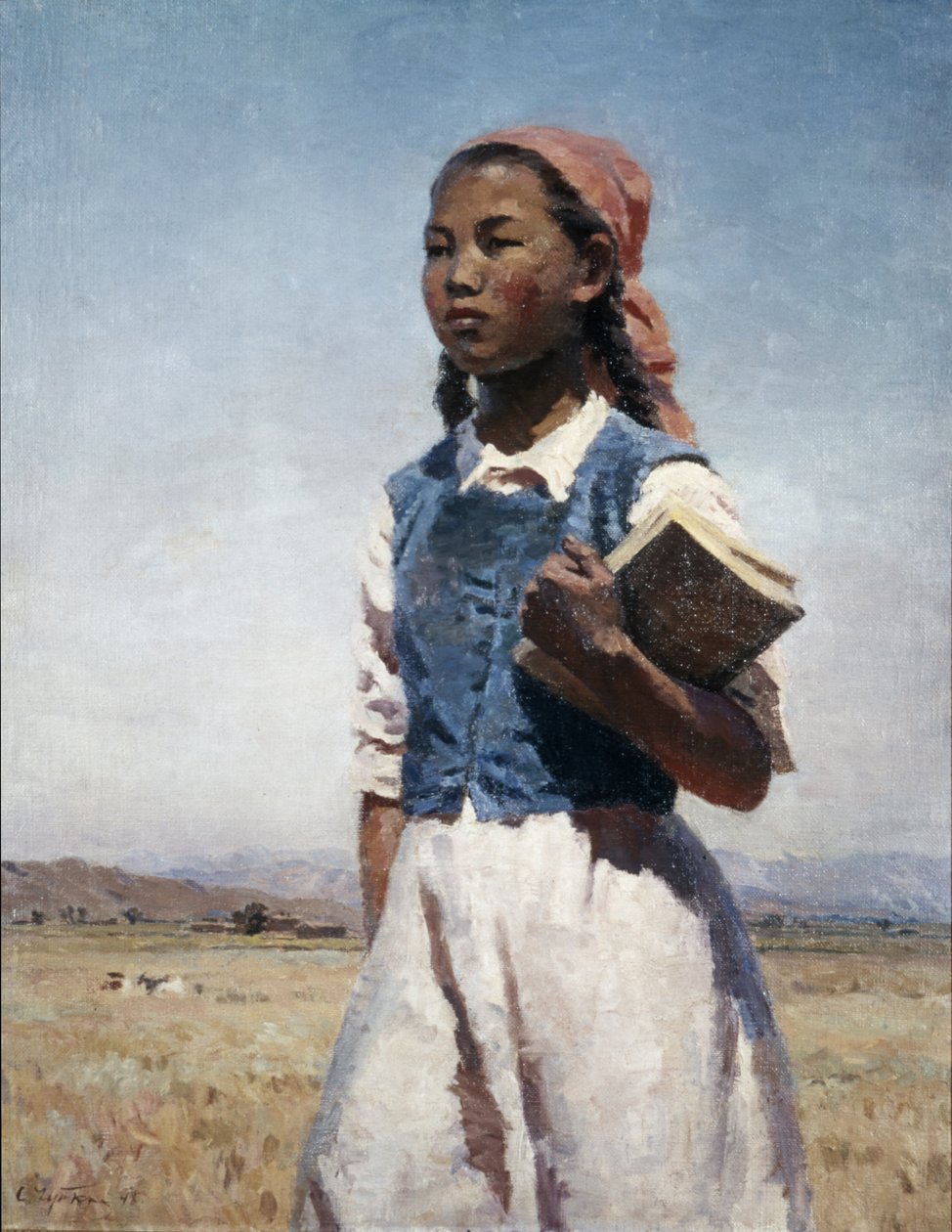 Dotter av sovjetiska Kirgizians målning 1948 av Semyon Chuikov, socialistisk realism. av Unbekannt
