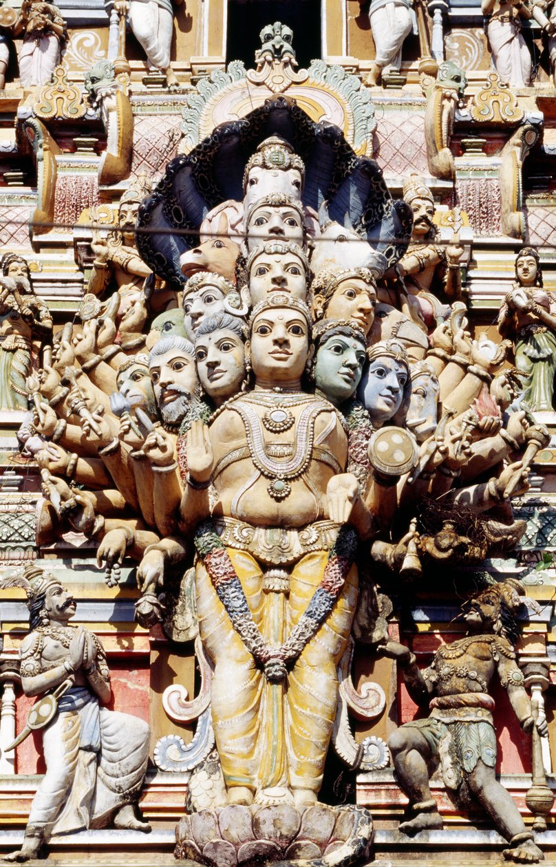 Dekorativ detalj av hinduiskt tempel, Colombo, Sri Lanka av Benjamin Baud