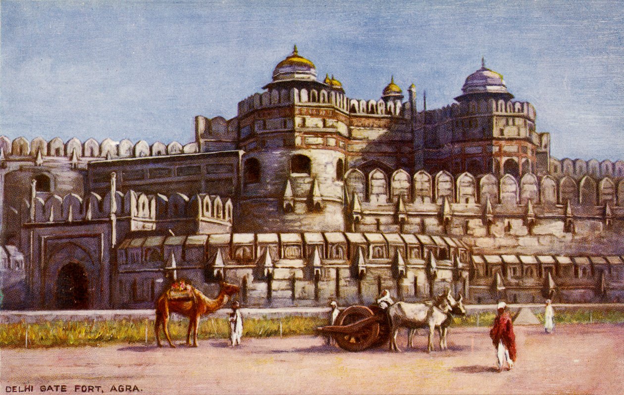 Delhi Gate Fort, Agra, tidigt 1900-tal (vykort) av Unbekannter Künstler