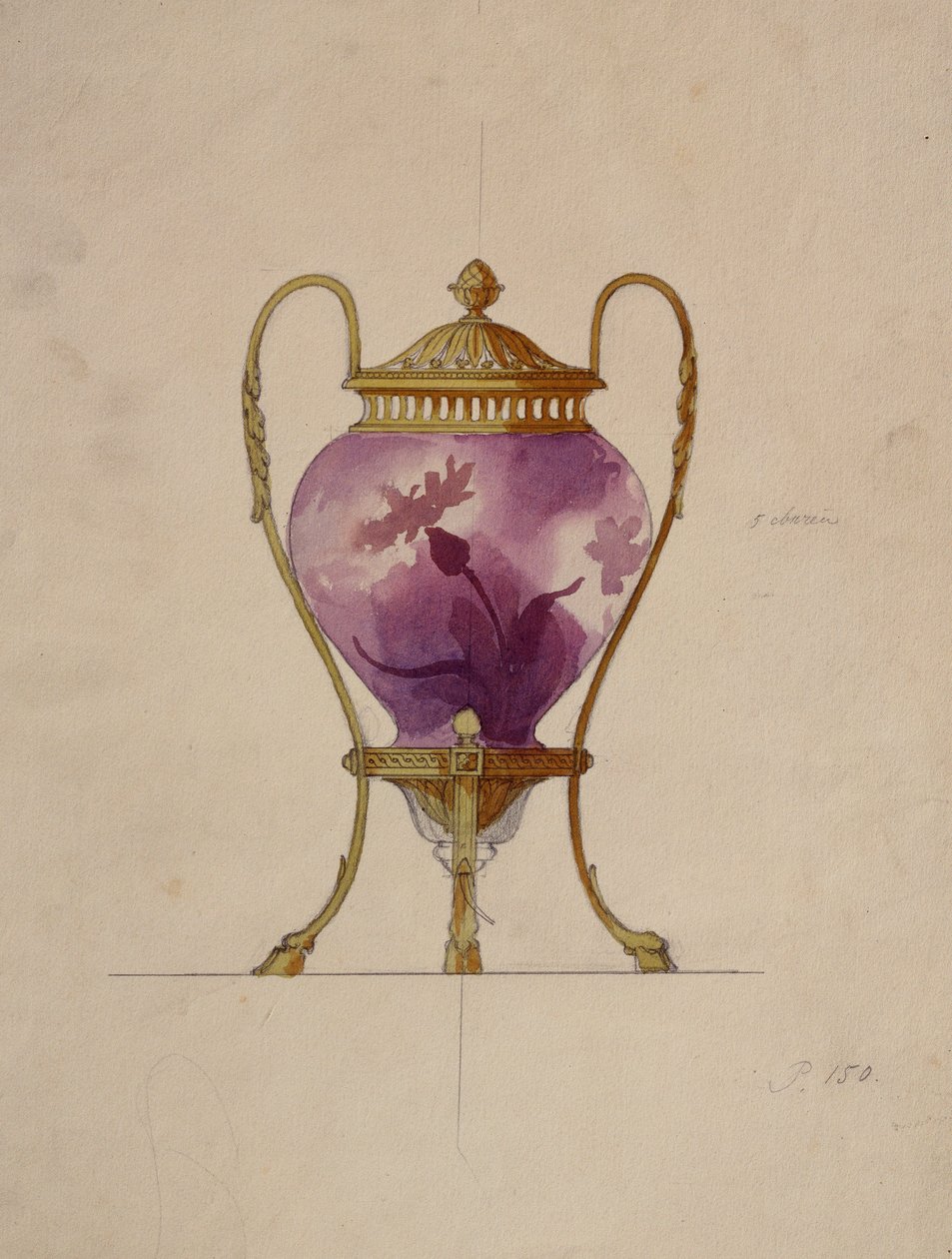Design för en monterad jugendglas brule-parfym, House of Carl Faberge av Unbekannt