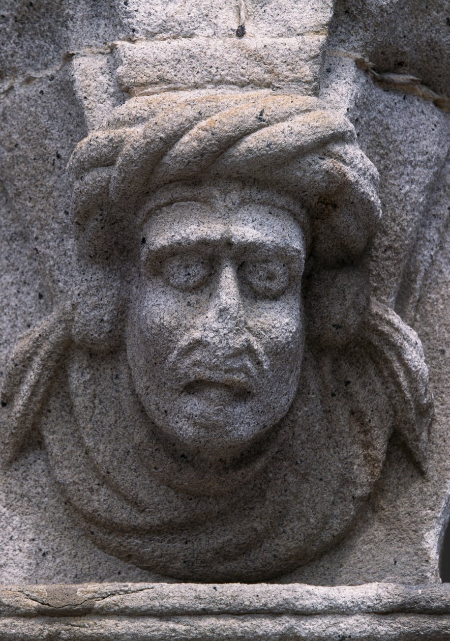 Detalj av en fris på en historisk byggnad på Republic Square (Praca da Republica) i Viana Do Castelo. Portugal av Benjamin Baud