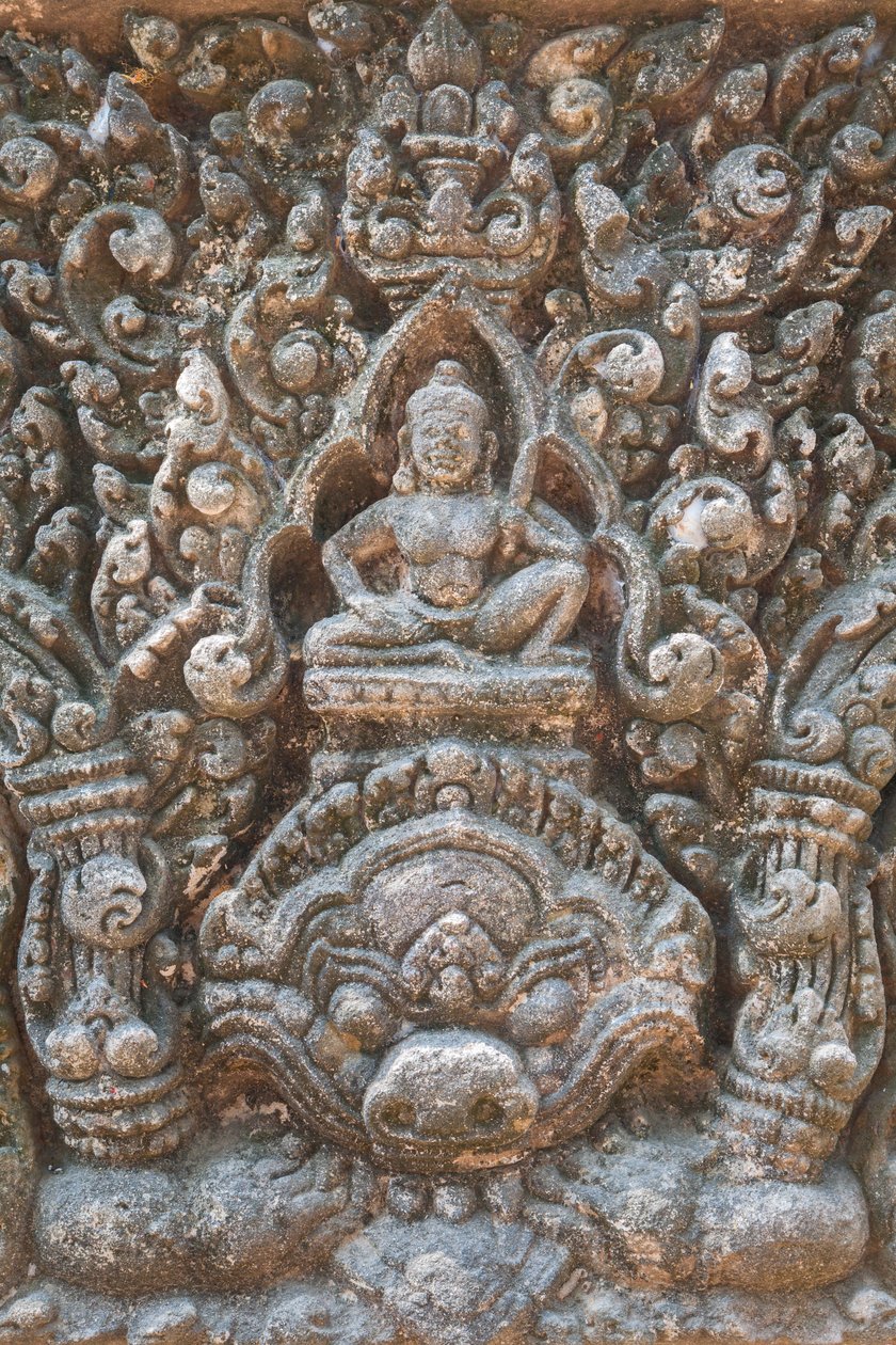 Detalj av en överliggare med figuren av möjligen Indra på Kala, Baphuon-stil av Unbekannter Künstler