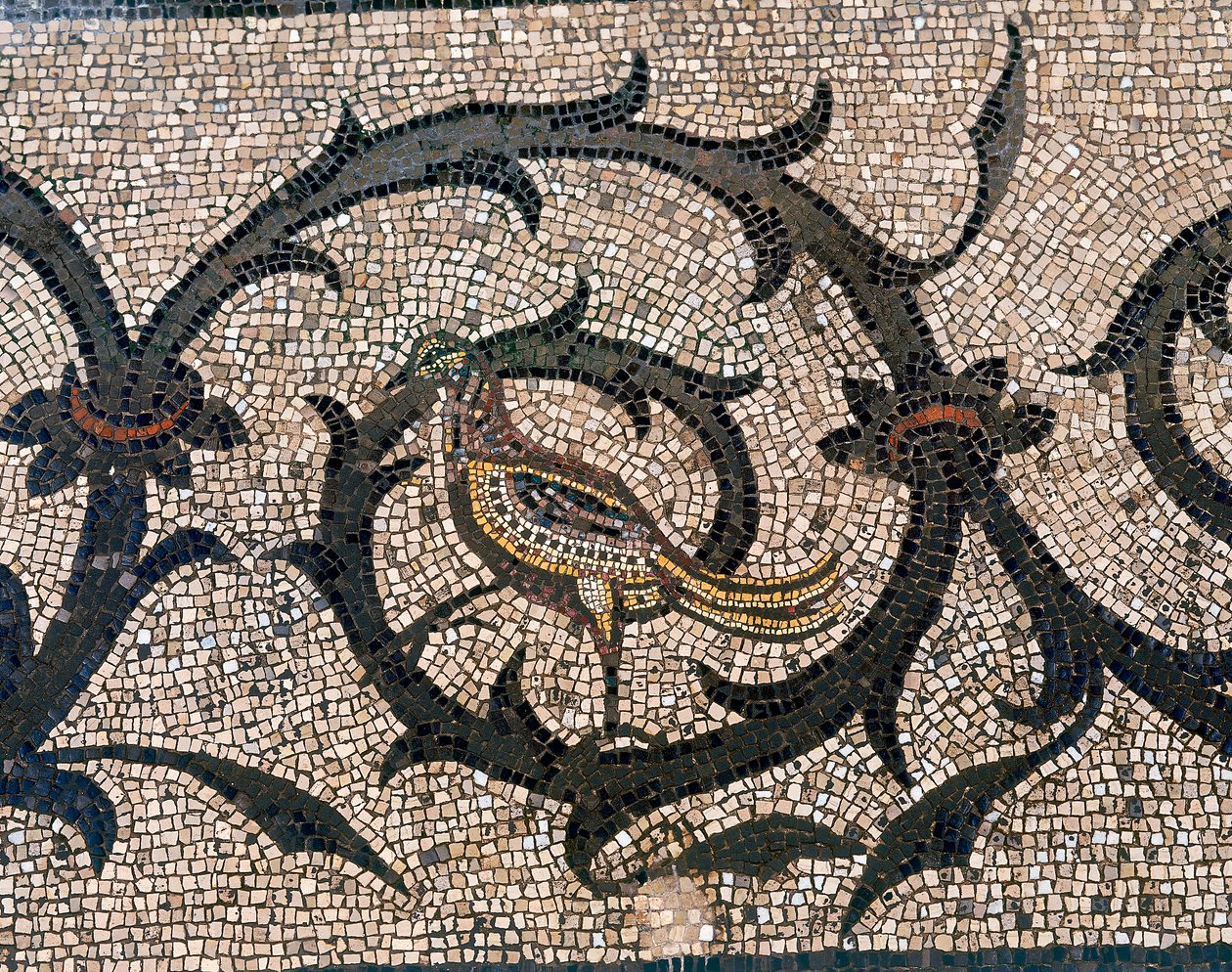 Detalj av golvet i den tidiga kristna basilikan i Aquileia, Udine av Unbekannt