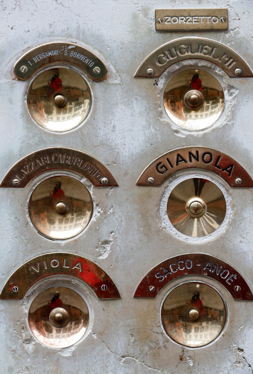 Dörrklocksknapppanel, Venedig, Italien (foto) av Unbekannt