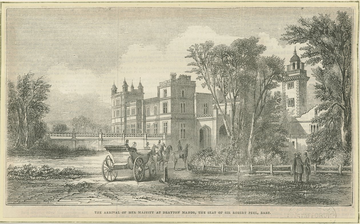 Drayton Bassett - "Drayton Manor": träsnittsgravyr och [?1800-talet] av Unbekannt
