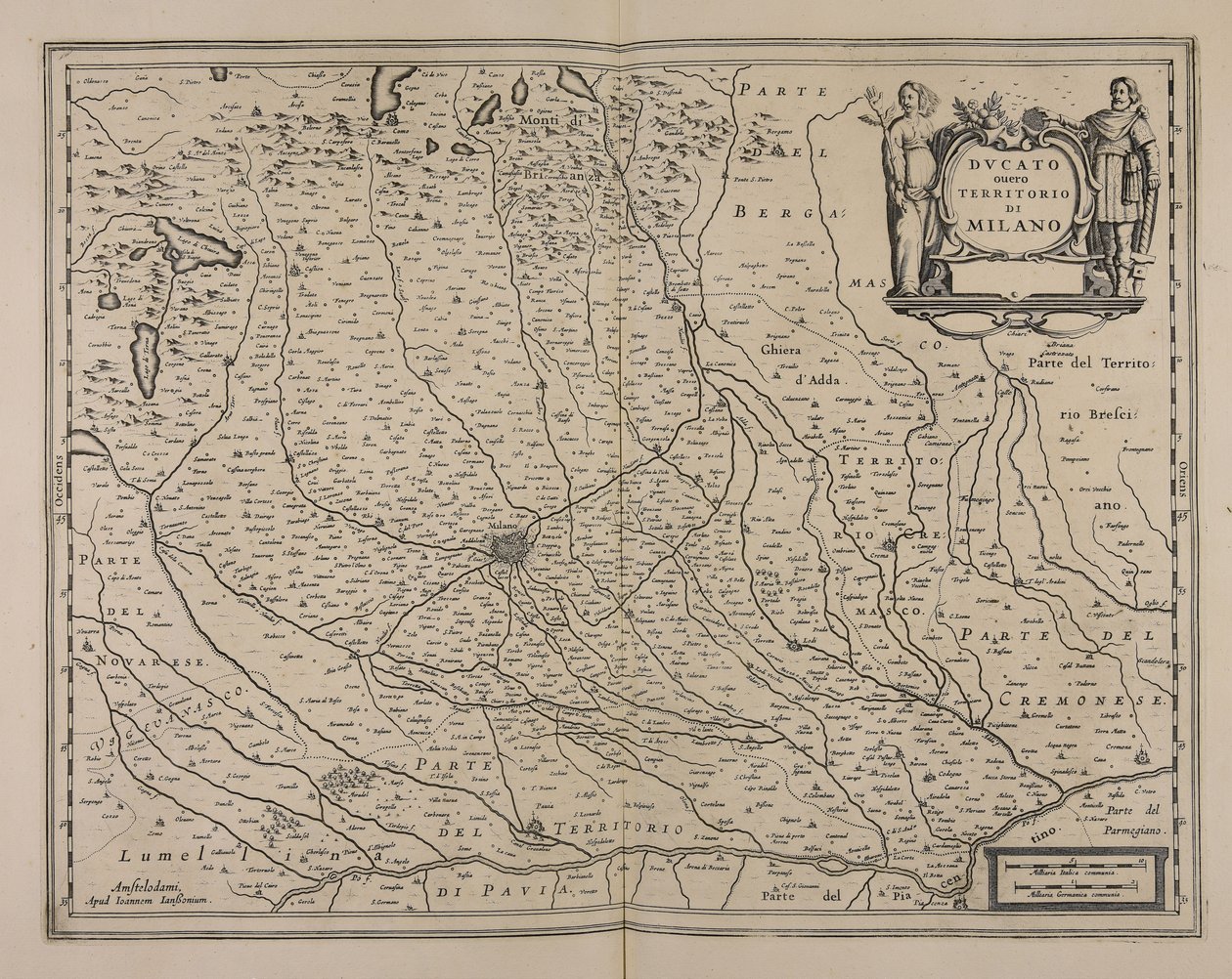 Hertigdömet eller territoriet Milano av Unbekannter Künstler