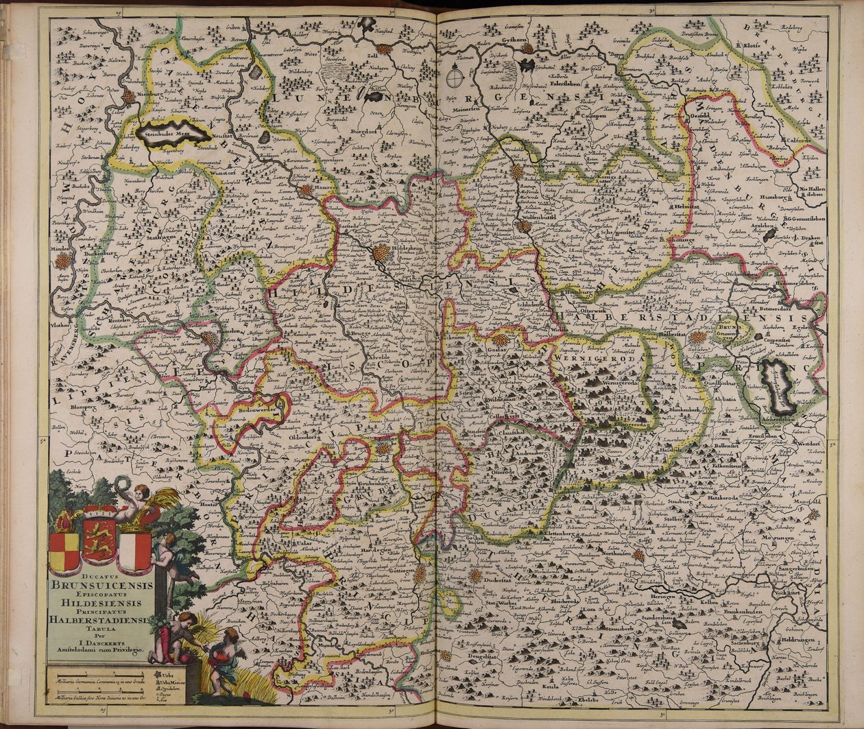 Ducatus Brunsuicensis episcopatus Hildesiensis principatus Halberstadiensis tabula av Unbekannter Künstler