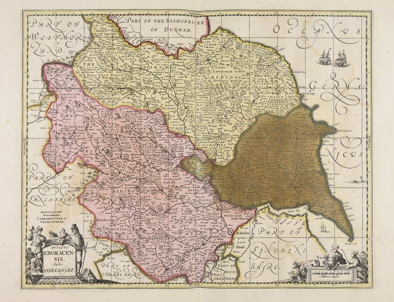 Ducatus Eboracensis anglice Yorkshire av Unbekannter Künstler