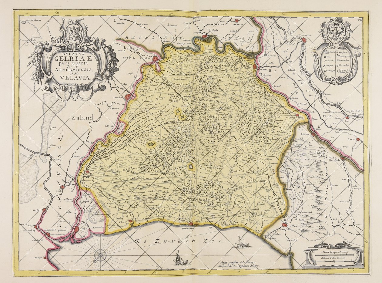 Ducatus Gelriae pars quarta quae est Arnhemiensis siue Velavia av Unbekannter Künstler