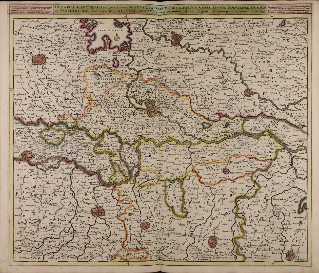 Ducatus Mantuensis : in qua sunt ducatus Guastallae principatuum Castiglionae Solverinae Bosolae et Sabbionettae nec non Mirandolae ducatus : cum ommibus adjacentibus provinciis av Unbekannter Künstler