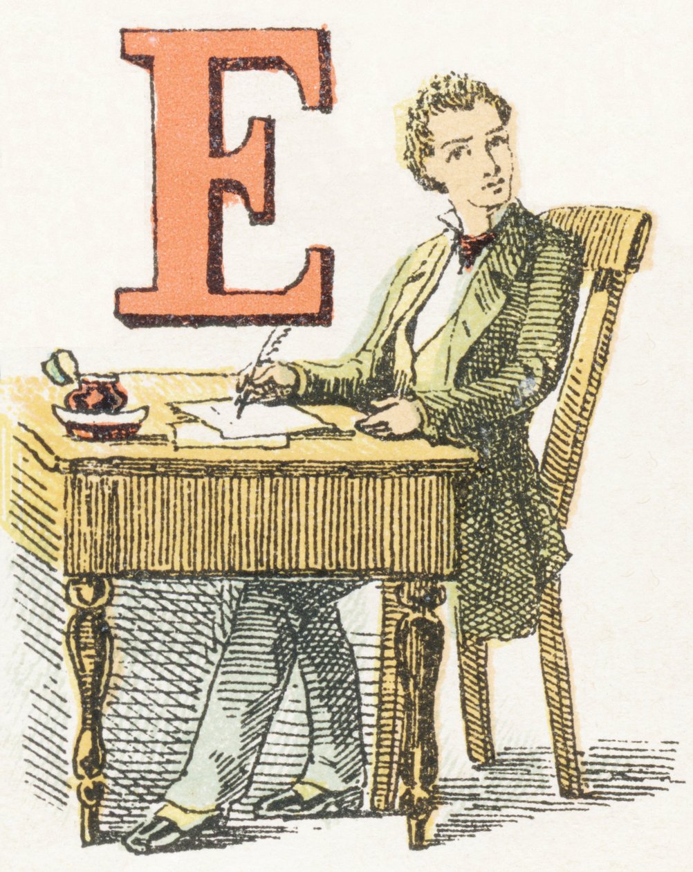 E - Writer - Childish Alphabet, Editions Gordinne 1920 (gravyr) av Unbekannt