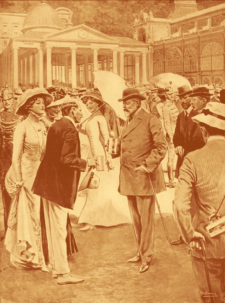 Edward VII vid källorna i Marienbad av Unbekannter Künstler