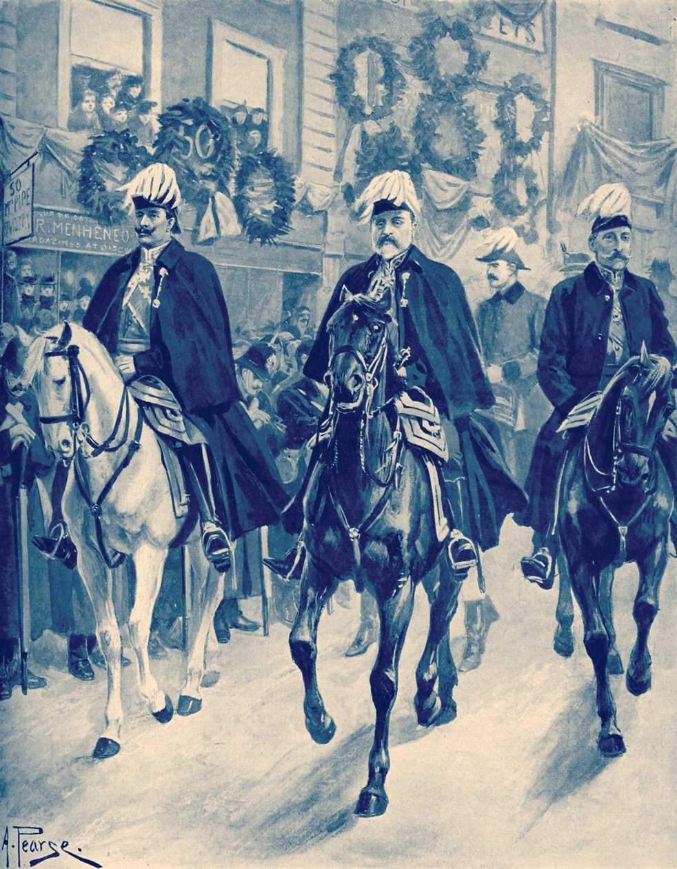 Edward VII i drottning Victorias begravningståg av Unbekannter Künstler