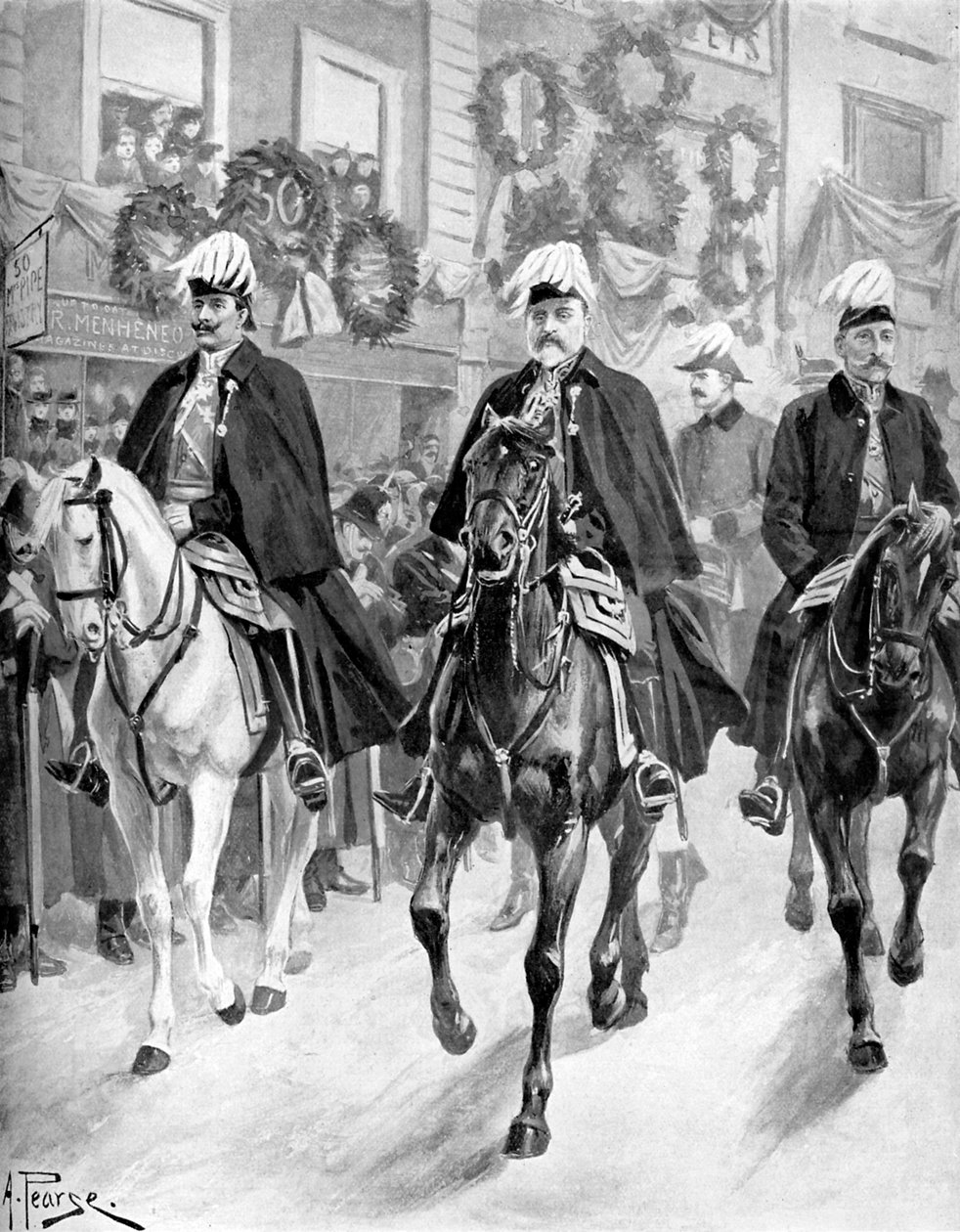 Edward VII i drottning Victorias begravningståg av Unbekannter Künstler