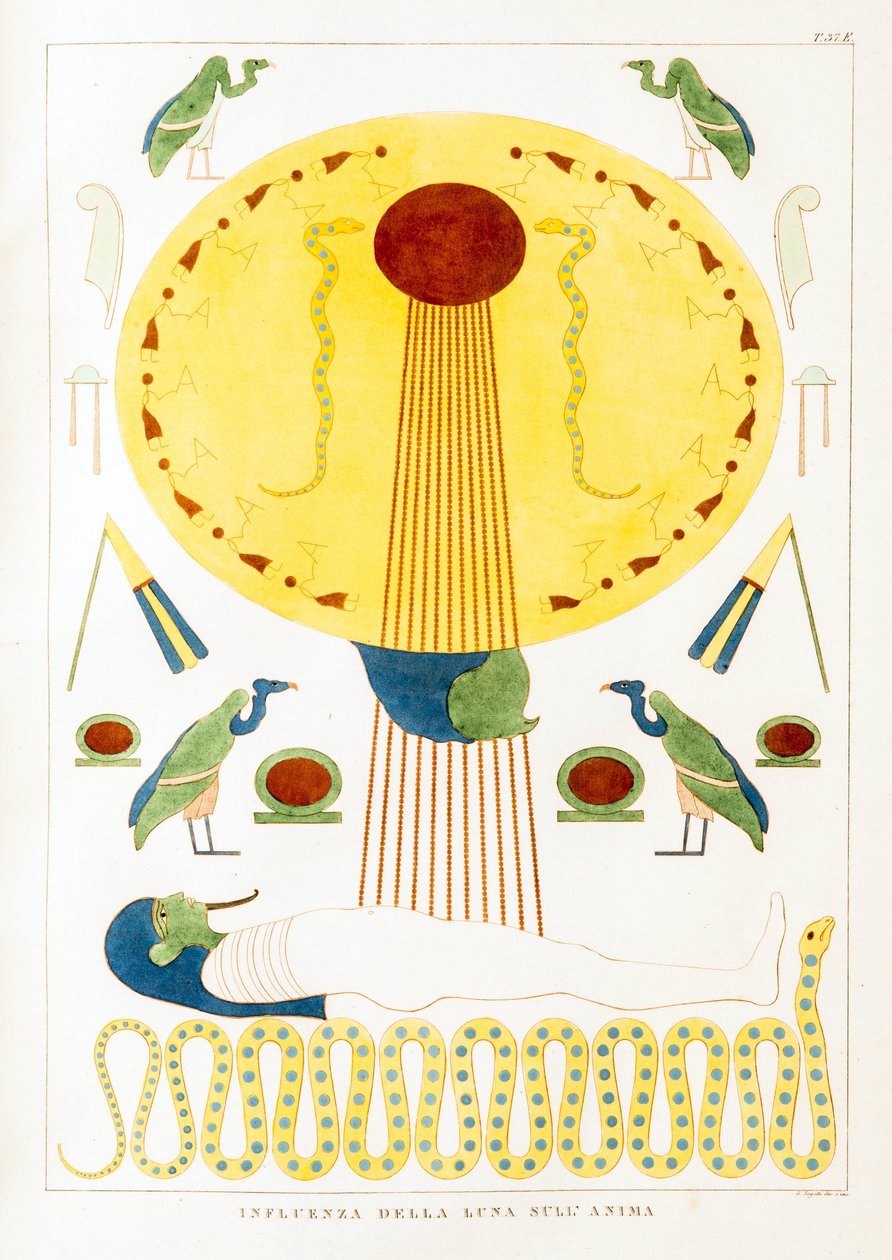 Egyptisk antikvitet: månens inflytande på själen - Illustration från Atlas of Egypt av Unbekannt
