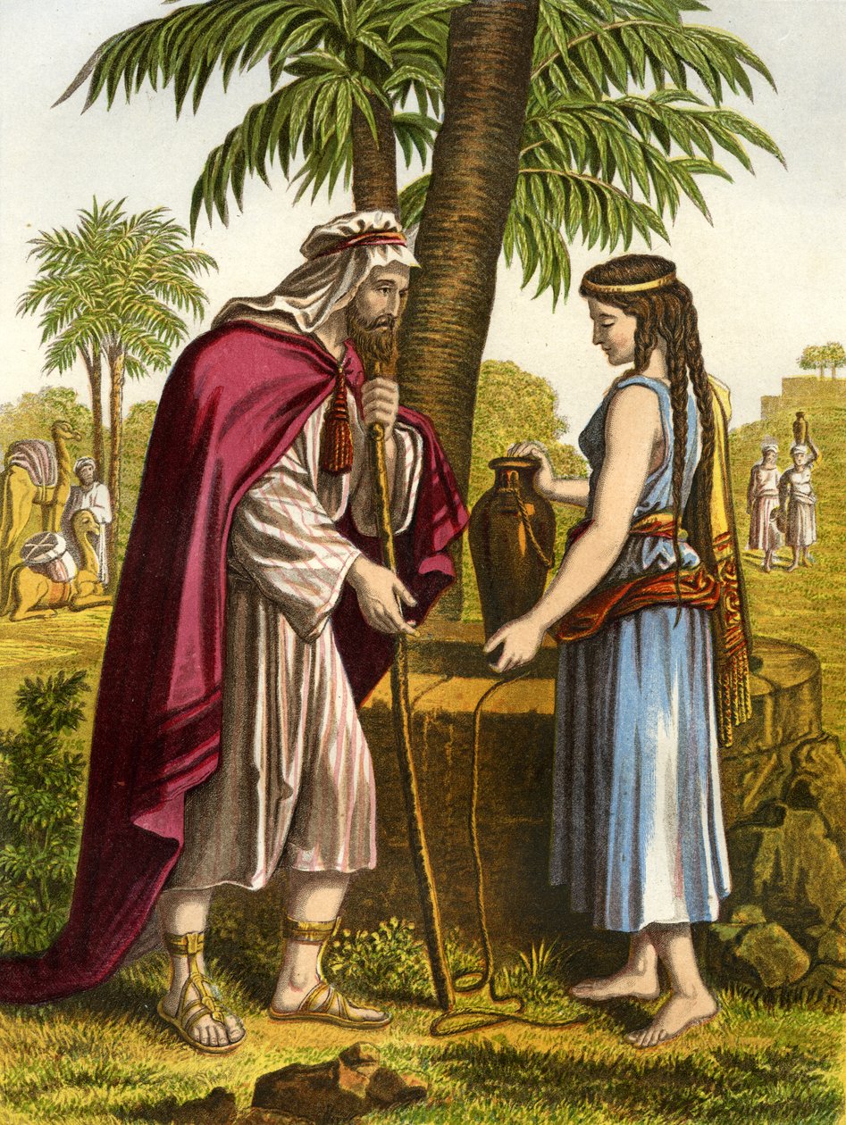 Eliezer och Rebekka / Rebecca, - Bibeln av Unbekannter Künstler